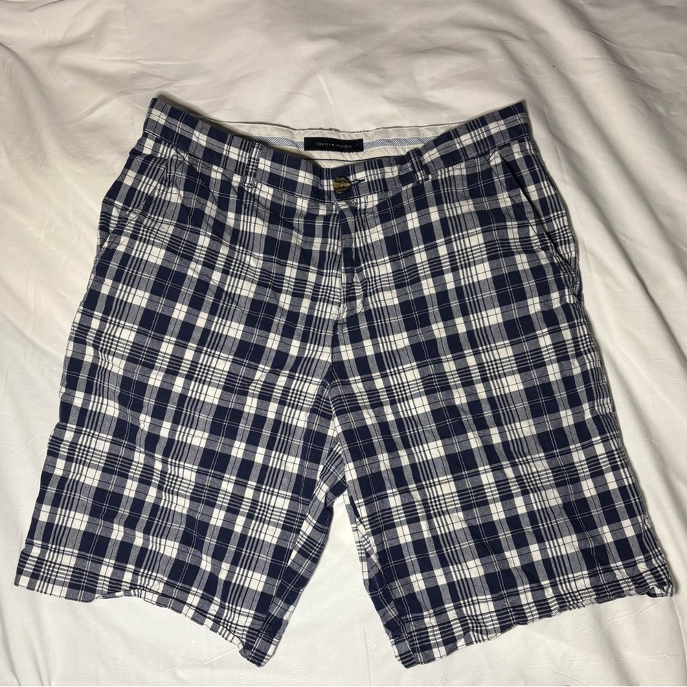 Navy Plaid Men's Shorts